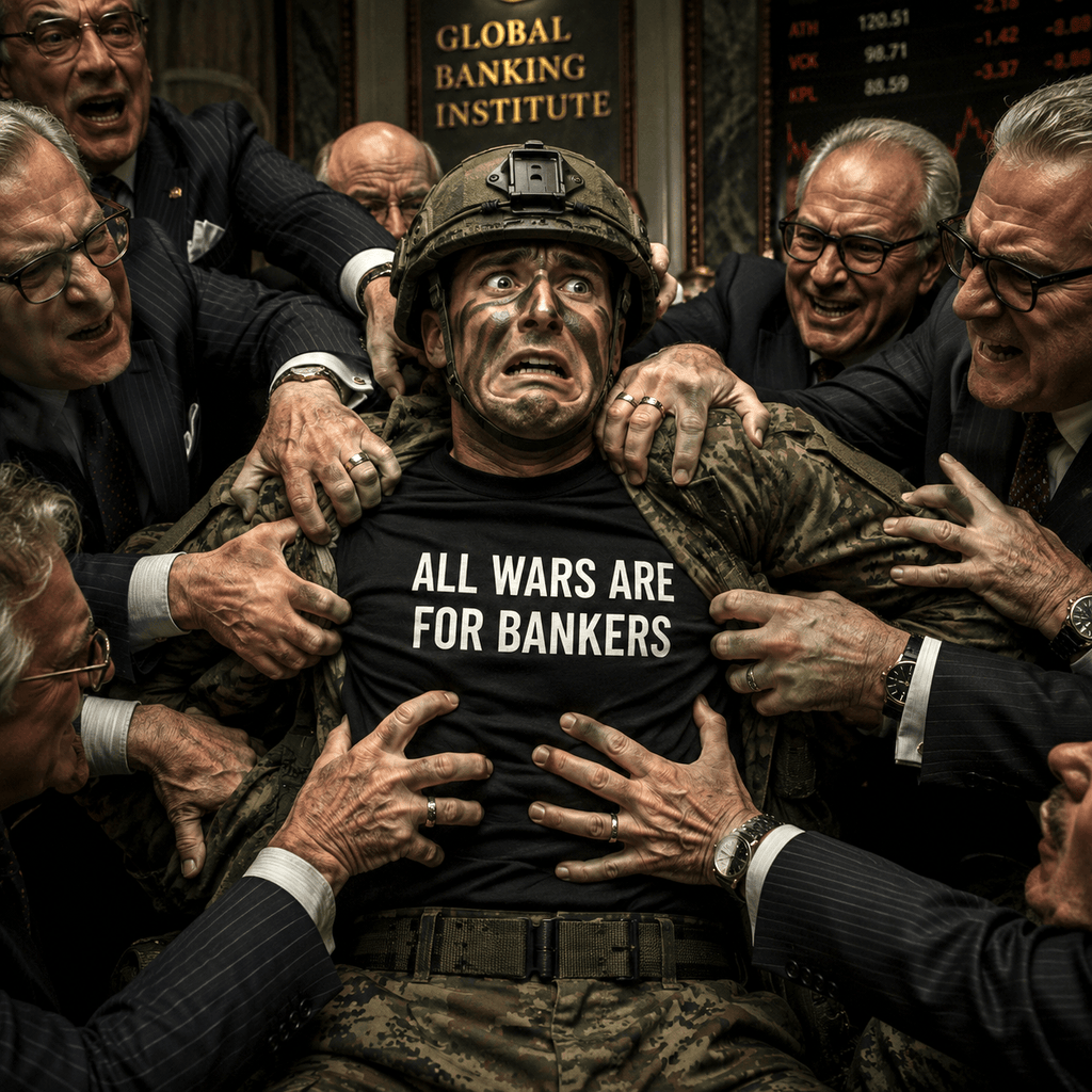ALL WARS ARE FOR BANKERS anti-war statement t-shirt | BASED ALT-WEAR