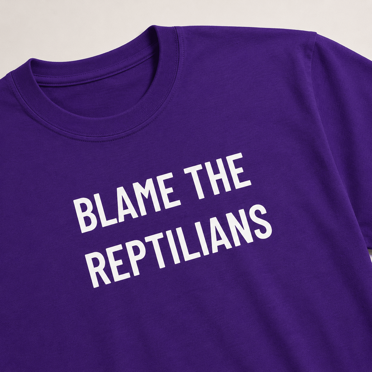 BLAME THE REPTILIANS satirical conspiracy statement t-shirt | BASED ALT-WEAR