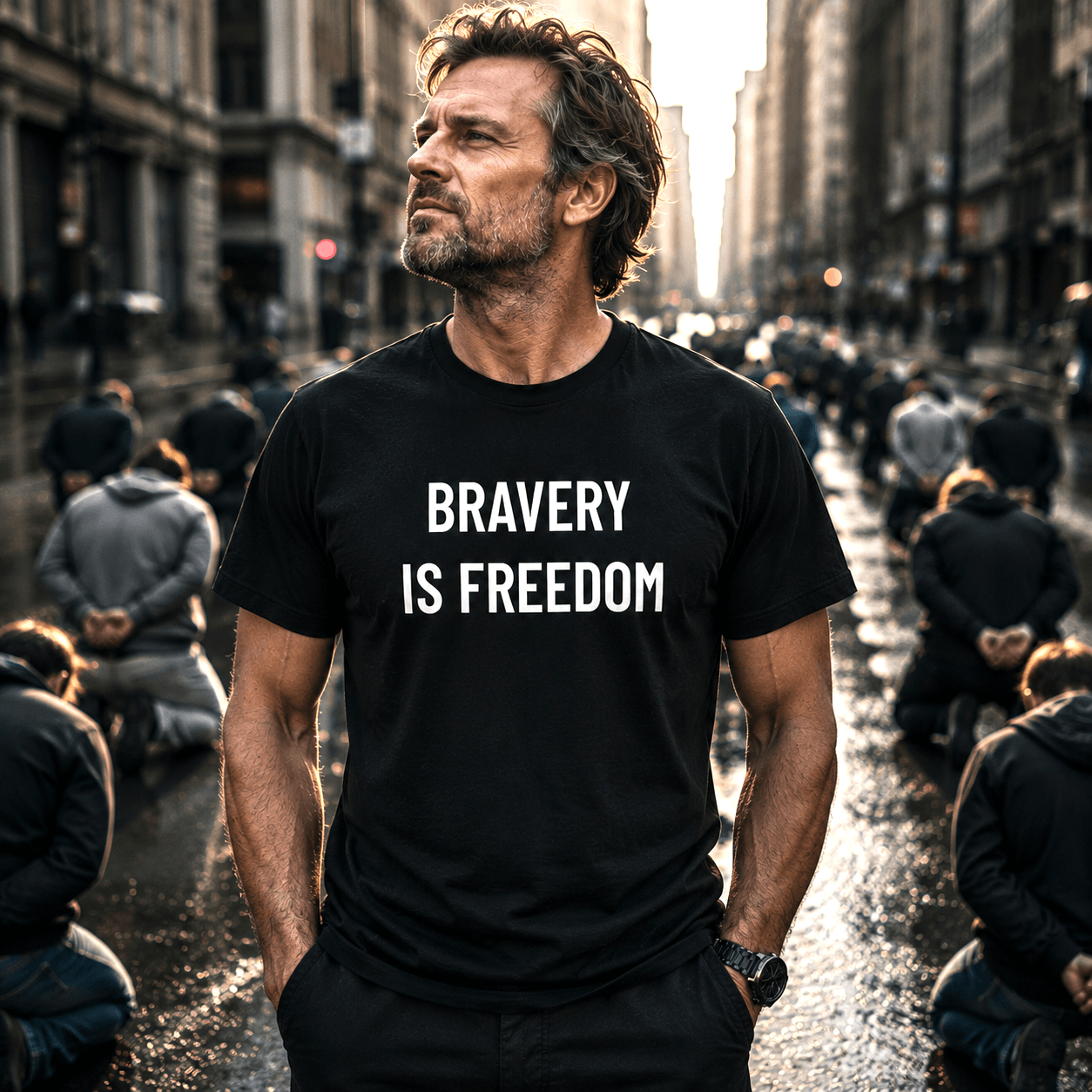 BRAVERY IS FREEDOM courage statement t-shirt | BASED ALT-WEAR