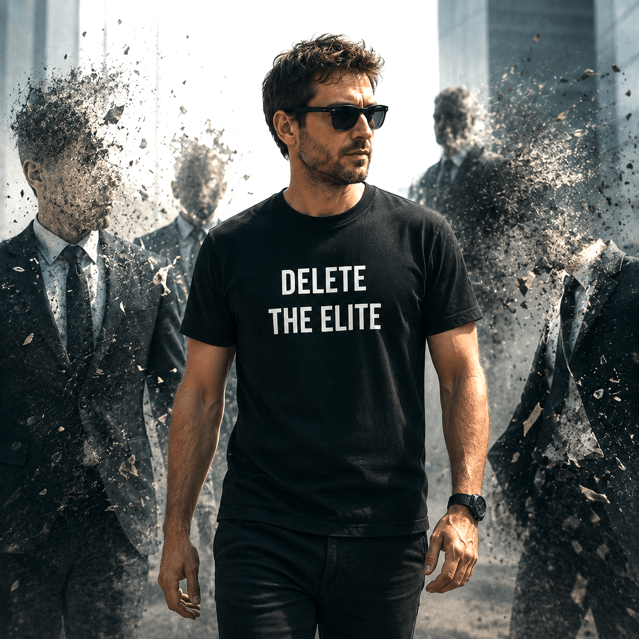 DELETE THE ELITE counter-cultural statement t-shirt | BASED ALT-WEAR