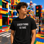 EVERYTHING IS FAKE blackpill statement t-shirt featured | BASED ALT-WEAR