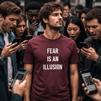 FEAR IS AN ILLUSION statement t-shirt featured front | BASED ALT-WEAR