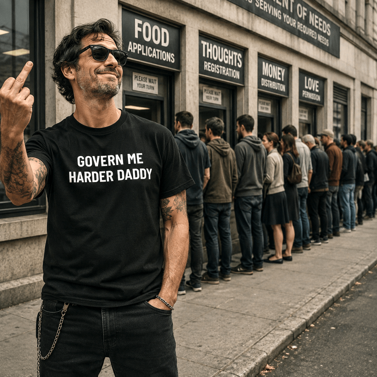 GOVERN ME HARDER DADDY sarcastic anti-government statement t-shirt | BASED ALT-WEAR