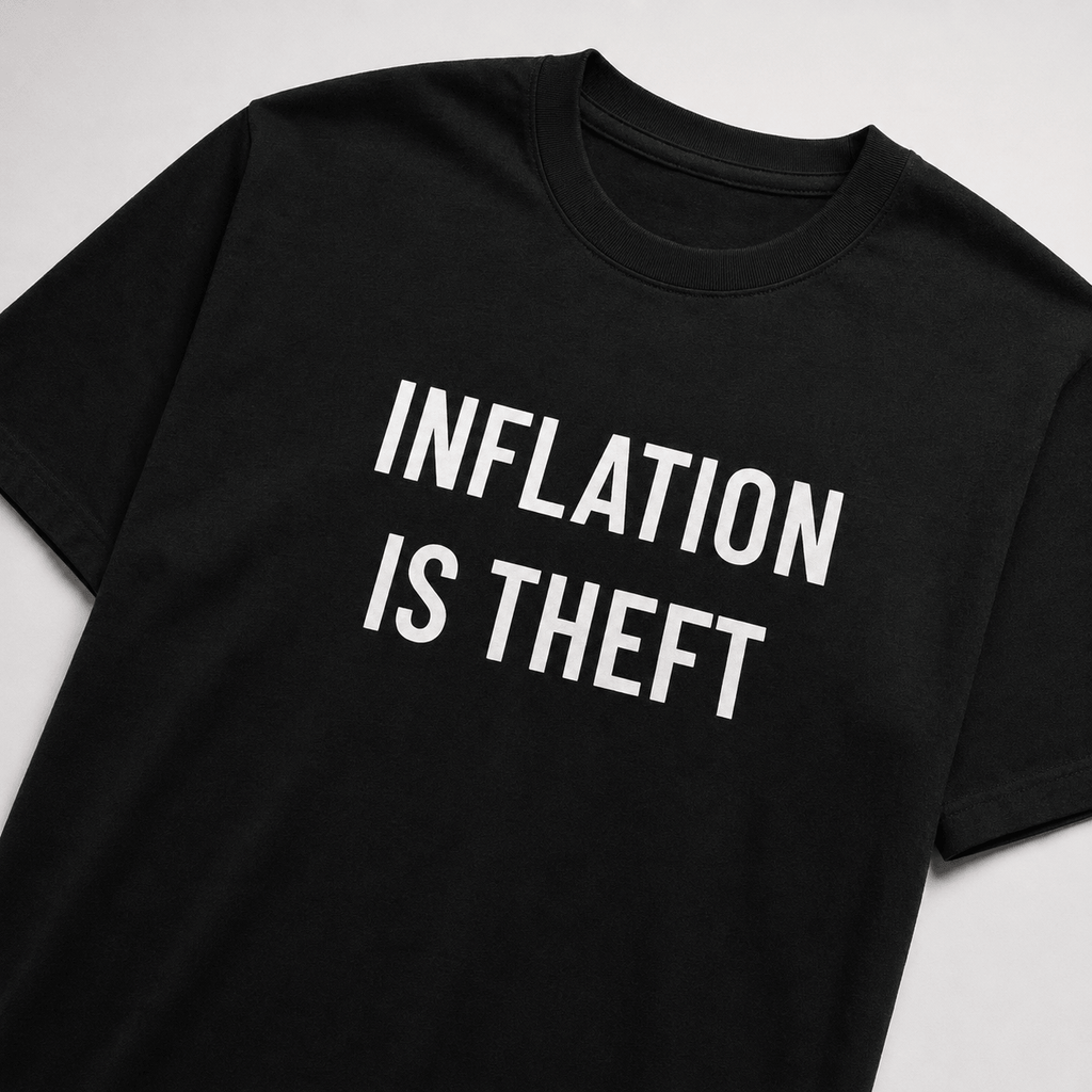 INFLATION IS THEFT Austrian-economics statement t-shirt | BASED ALT-WEAR