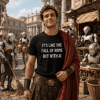 IT'S LIKE THE FALL OF ROME BUT WITH AI blackpill statement t-shirt featured | BASED ALT-WEAR