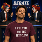 I WILL VOTE FOR THE BEST CLOWN t-shirt