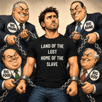 LAND OF THE LOST HOME OF THE SLAVE nihilist blackpill statement t-shirt | BASED ALT-WEAR