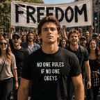 NO ONE RULES IF NO ONE OBEYS anti-authority statement t-shirt featured | BASED ALT-WEAR