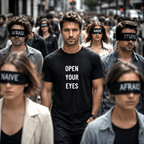OPEN YOUR EYES minimalist redpill statement t-shirt | BASED ALT-WEAR