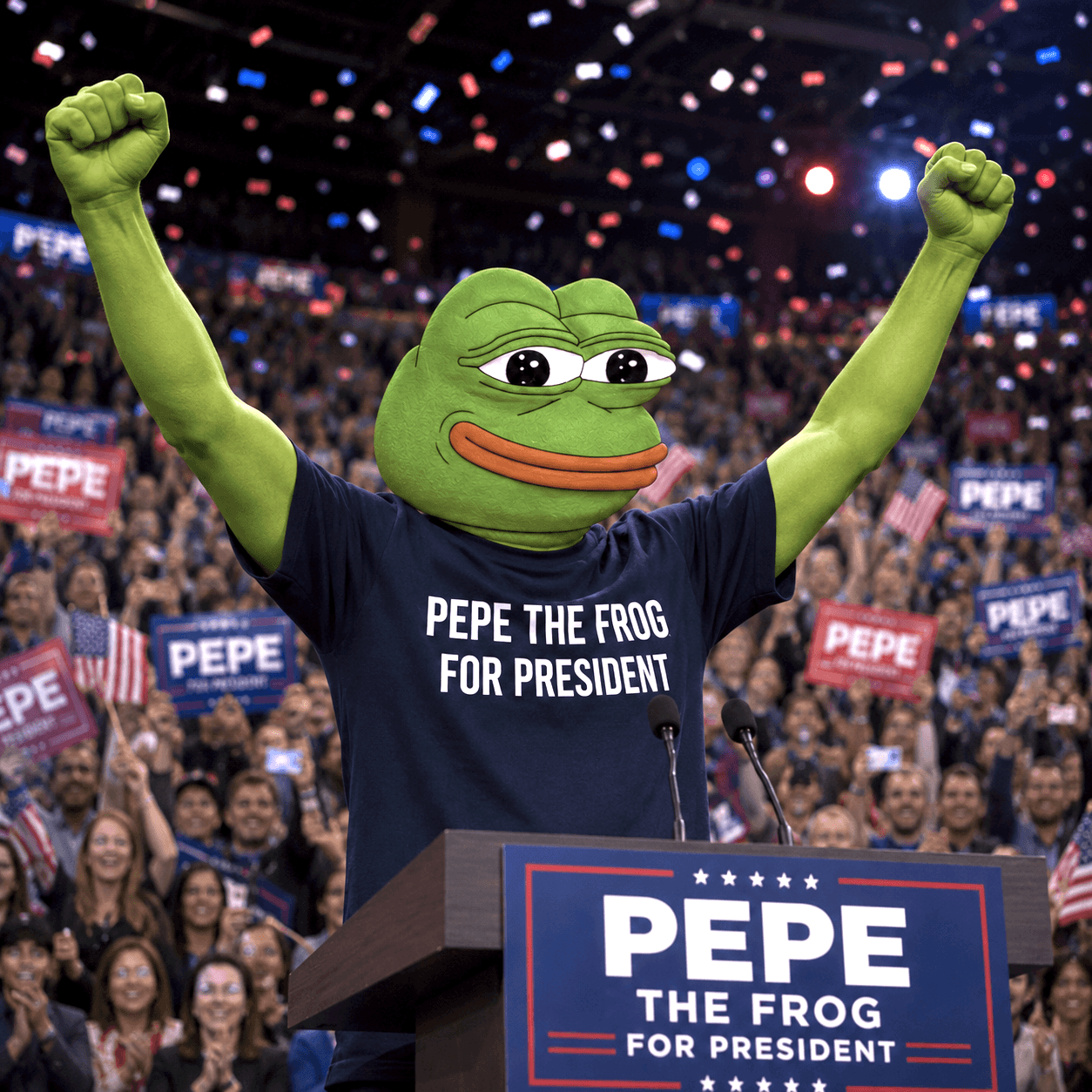 PEPE THE FROG FOR PRESIDENT meme-culture statement t-shirt | BASED ALT-WEAR