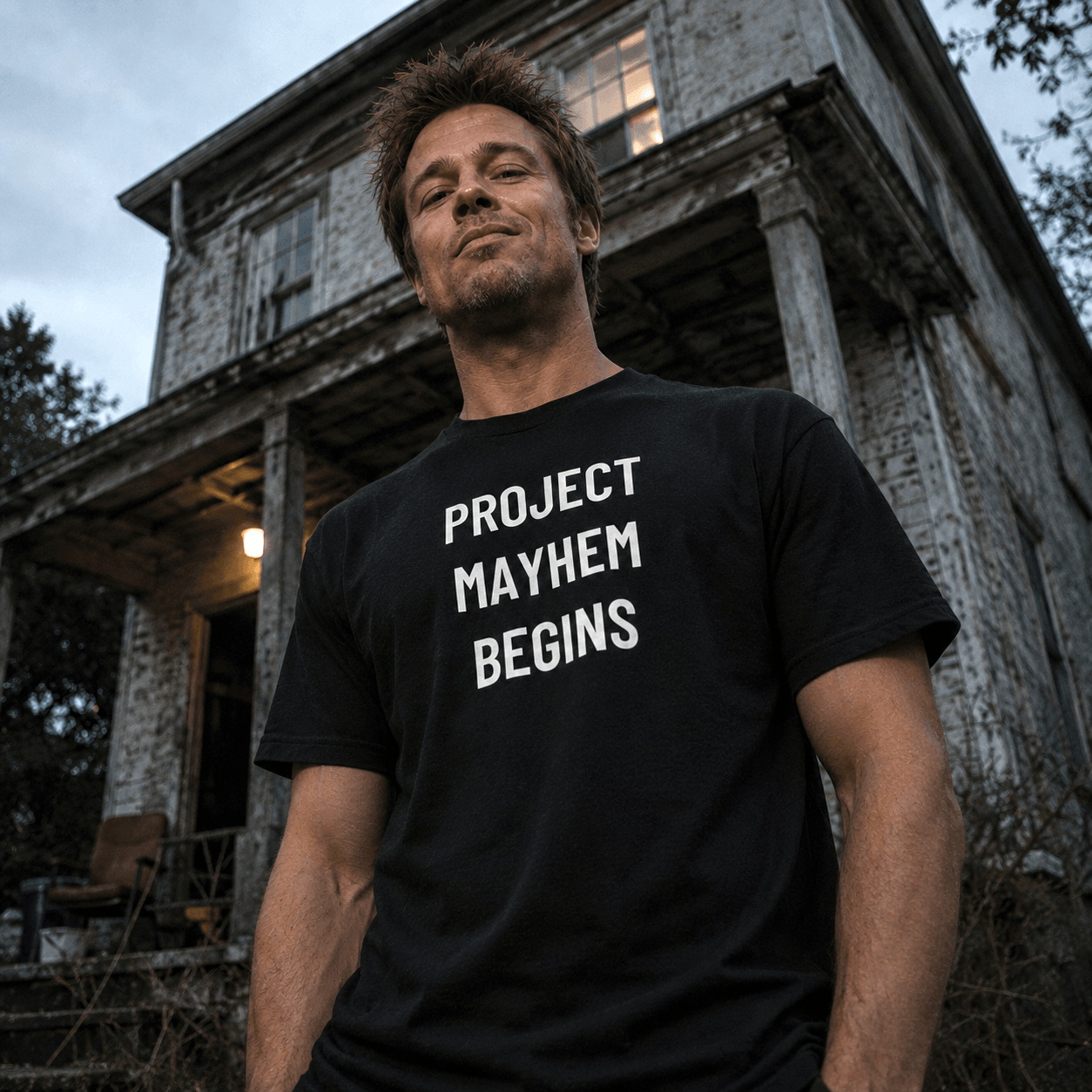PROJECT MAYHEM BEGINS Fight Club statement t-shirt | BASED ALT-WEAR