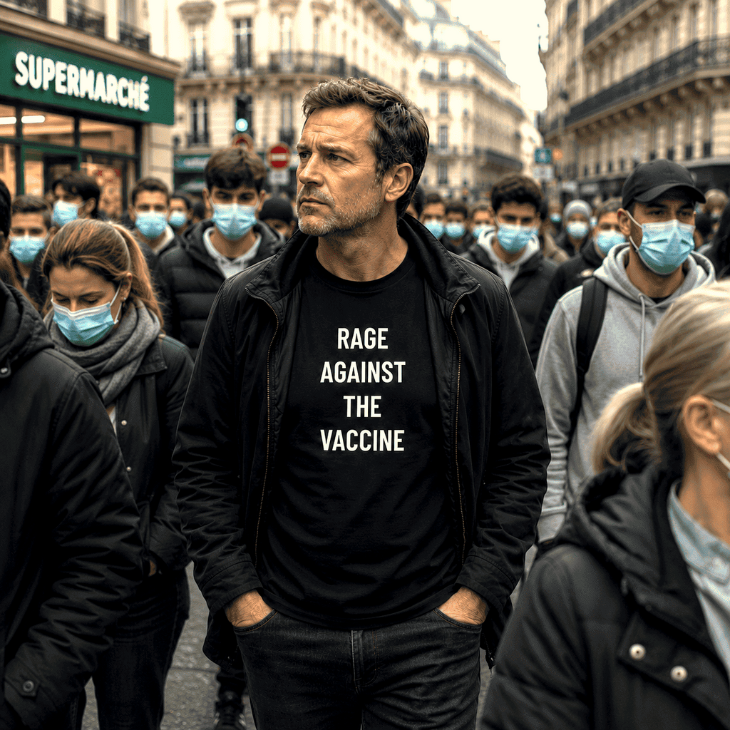 RAGE AGAINST THE VACCINE counter-culture statement t-shirt | BASED ALT-WEAR