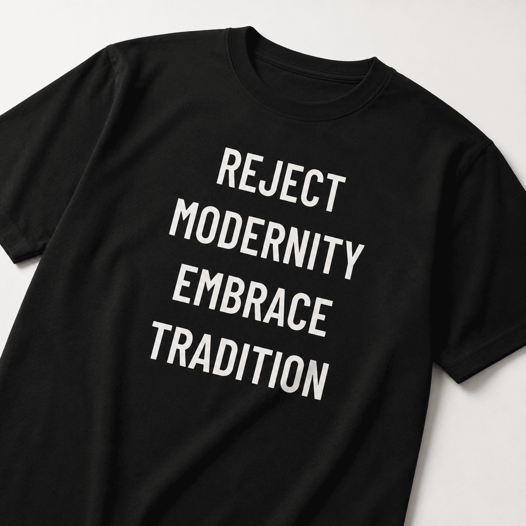 REJECT MODERNITY EMBRACE TRADITION trad-culture statement t-shirt | BASED ALT-WEAR