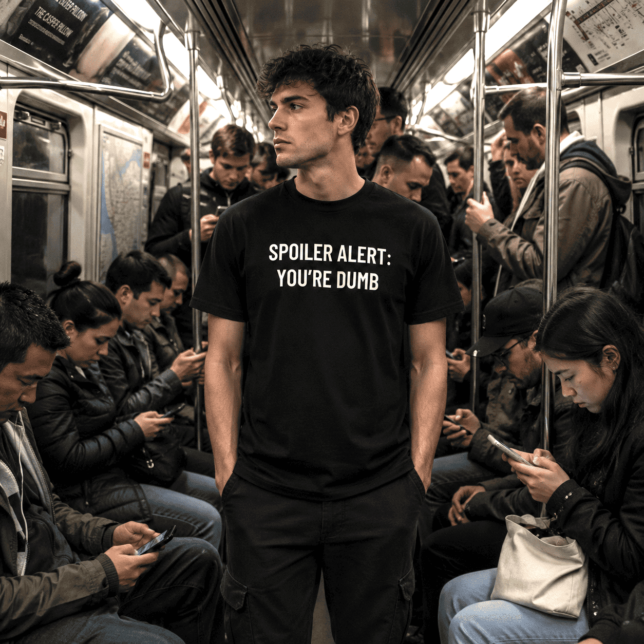 SPOILER ALERT YOU'RE DUMB dark-humor blackpill statement t-shirt | BASED ALT-WEAR