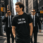 THE CIA LOVES ME surveillance satire statement t-shirt featured | BASED ALT-WEAR