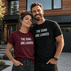THE GUNS ARE LOADED pro-gun statement t-shirt featured front | BASED ALT-WEAR
