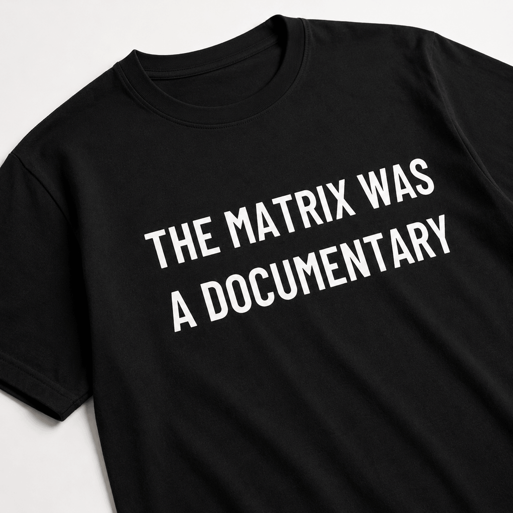 THE MATRIX WAS A DOCUMENTARY Matrix-themed redpill statement t-shirt | BASED ALT-WEAR