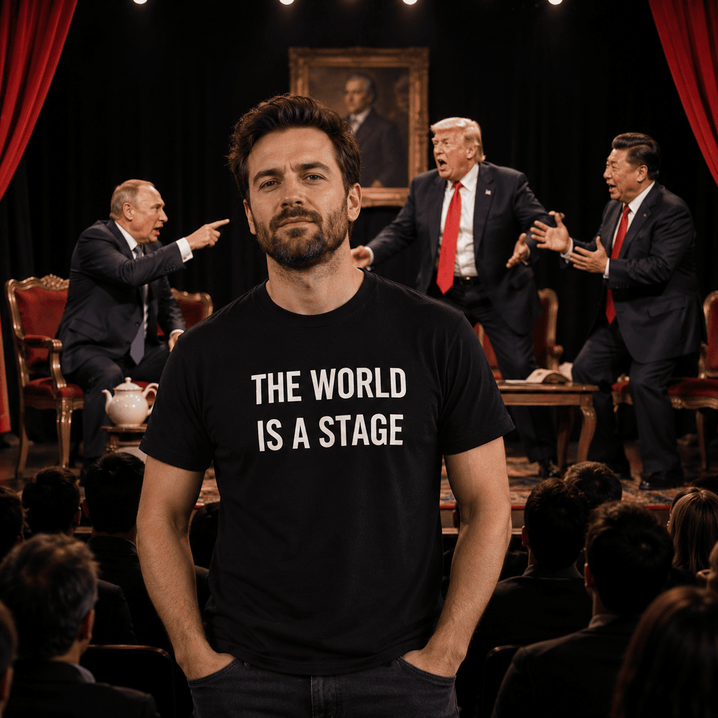 THE WORLD IS A STAGE Shakespeare redpill statement t-shirt | BASED ALT-WEAR