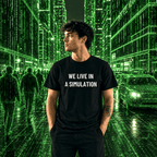 WE LIVE IN A SIMULATION sci-fi statement t-shirt | BASED ALT-WEAR