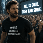 YOU'RE ADDICTED TO IGNORANCE blackpill statement t-shirt featured front | BASED ALT-WEAR