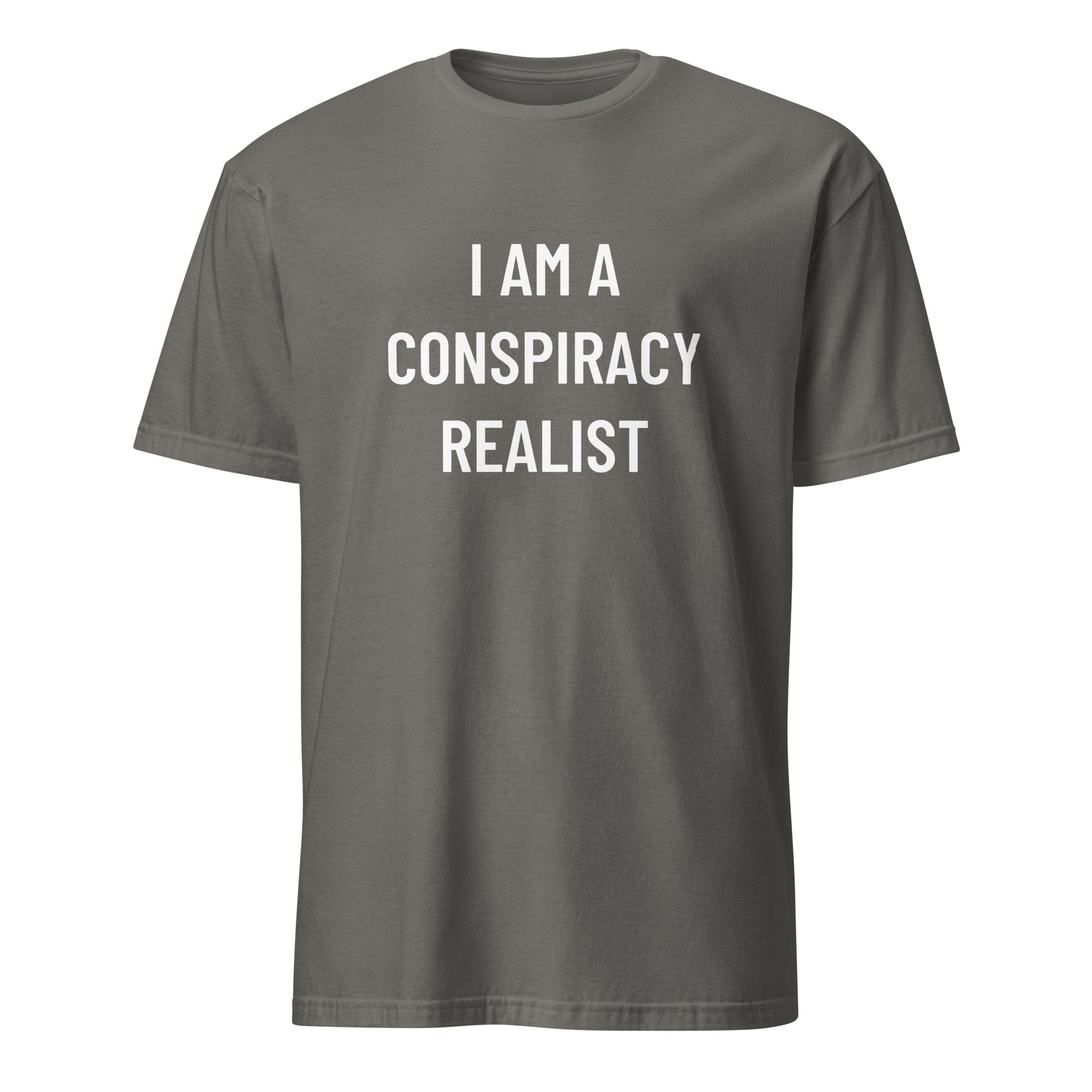 I AM A CONSPIRACY REALIST redpill statement t-shirt in Grey | BASED ALT-WEAR