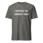 I SUPPORT THE CURRENT THING NPC satire statement t-shirt in Grey | BASED ALT-WEAR