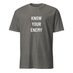 KNOW YOUR ENEMY strategy statement t-shirt in Grey | BASED ALT-WEAR