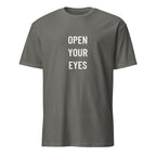 OPEN YOUR EYES minimalist redpill statement t-shirt in Grey | BASED ALT-WEAR