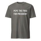 PEPE THE FROG FOR PRESIDENT meme-culture statement t-shirt in Grey | BASED ALT-WEAR