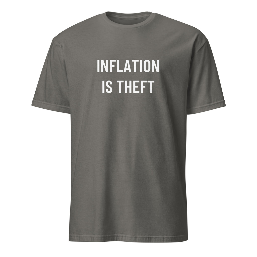 INFLATION IS THEFT Austrian-economics statement t-shirt in Grey | BASED ALT-WEAR