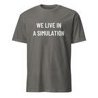 WE LIVE IN A SIMULATION sci-fi statement t-shirt in Grey | BASED ALT-WEAR