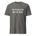 THE REVOLUTION WILL BE MEMED meme-culture statement t-shirt in Grey | BASED ALT-WEAR