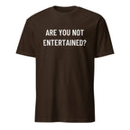 ARE YOU NOT ENTERTAINED? Gladiator-inspired statement t-shirt in Brown | BASED ALT-WEAR