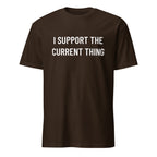 I SUPPORT THE CURRENT THING NPC satire statement t-shirt in Pink | BASED ALT-WEAR