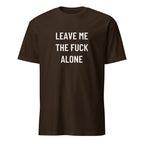 LEAVE ME THE FUCK ALONE anti-noise statement t-shirt in Pink | BASED ALT-WEAR