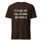 IT'S LIKE THE FALL OF ROME BUT WITH AI blackpill statement t-shirt in Pink | BASED ALT-WEAR