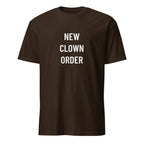 NEW CLOWN ORDER political-satire statement t-shirt in Pink | BASED ALT-WEAR