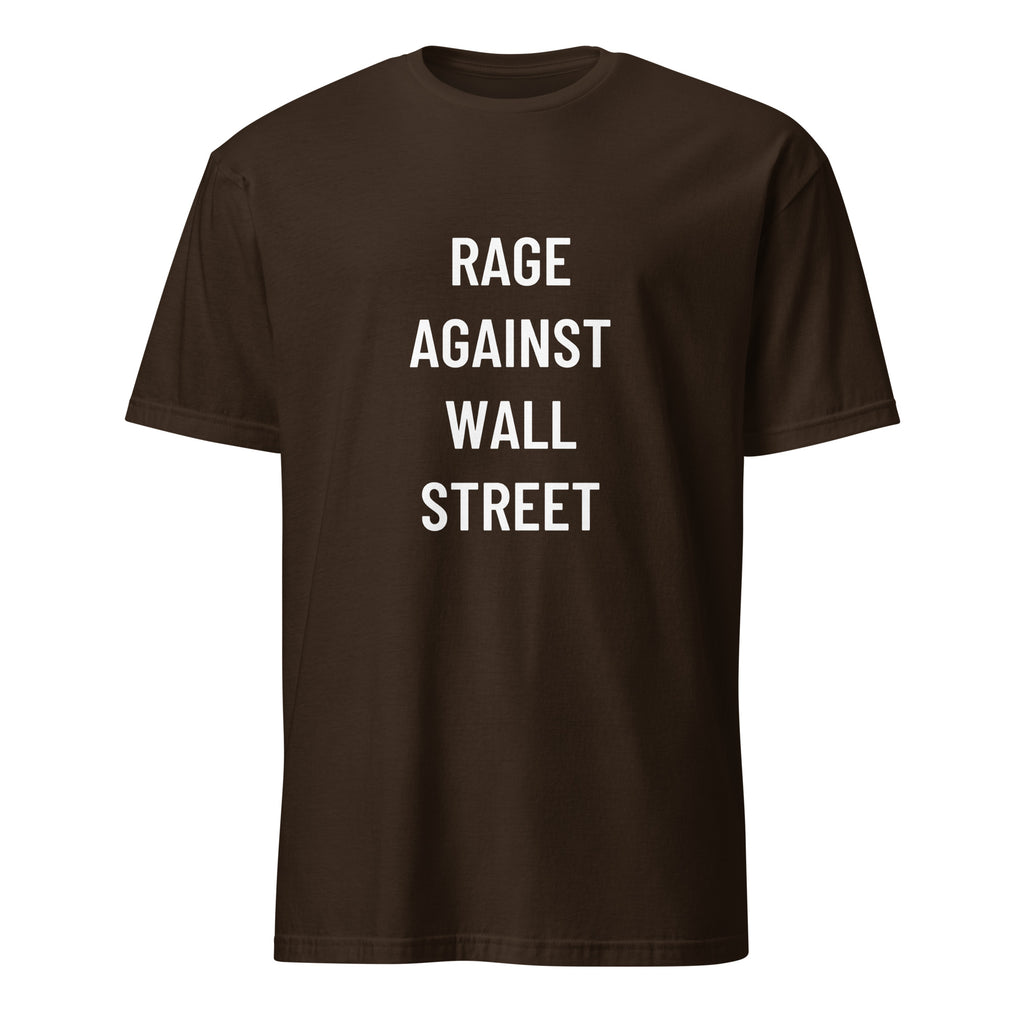RAGE AGAINST WALL STREET anti-finance statement t-shirt in Pink | BASED ALT-WEAR