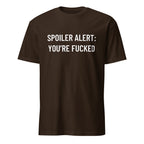 SPOILER ALERT YOU'RE FUCKED blackpill statement t-shirt in Pink | BASED ALT-WEAR