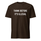 THINK BEFORE IT'S ILLEGAL free-speech statement t-shirt in Pink | BASED ALT-WEAR