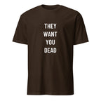 THEY WANT YOU DEAD health-sovereignty statement t-shirt in Pink | BASED ALT-WEAR