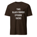 THIS BLACK MIRROR EPISODE SUCKS dystopian statement t-shirt in Pink | BASED ALT-WEAR