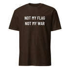 NOT MY FLAG NOT MY WAR anti-war statement t-shirt in Pink | BASED ALT-WEAR