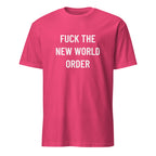 FUCK THE NEW WORLD ORDER anti-globalist statement t-shirt in Red | BASED ALT-WEAR
