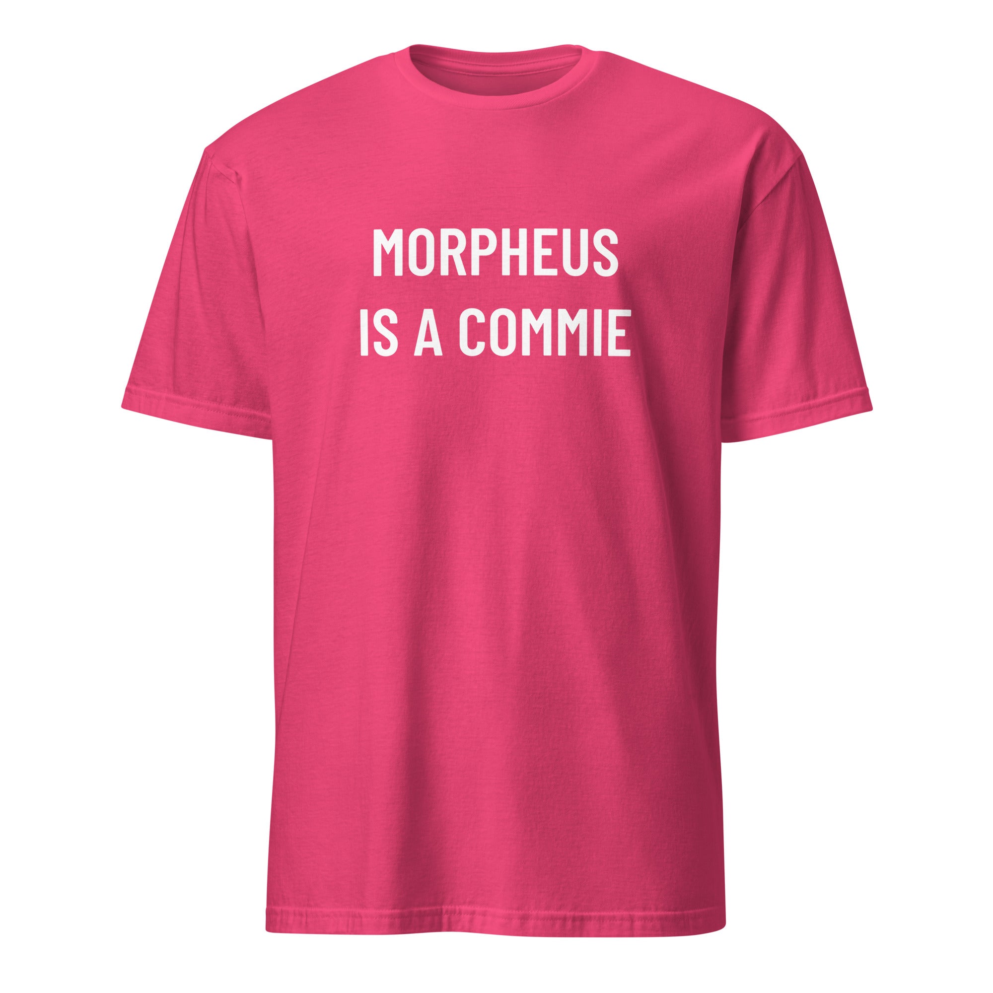 MORPHEUS IS A COMMIE Matrix counter-read statement t-shirt in Red | BASED ALT-WEAR