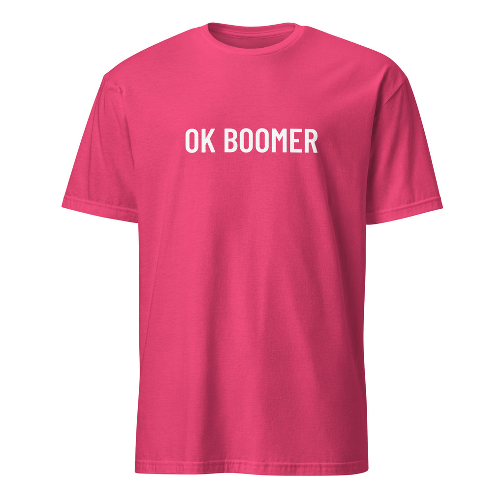 OK BOOMER generational statement t-shirt in Red | BASED ALT-WEAR