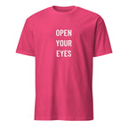 OPEN YOUR EYES minimalist redpill statement t-shirt in Red | BASED ALT-WEAR