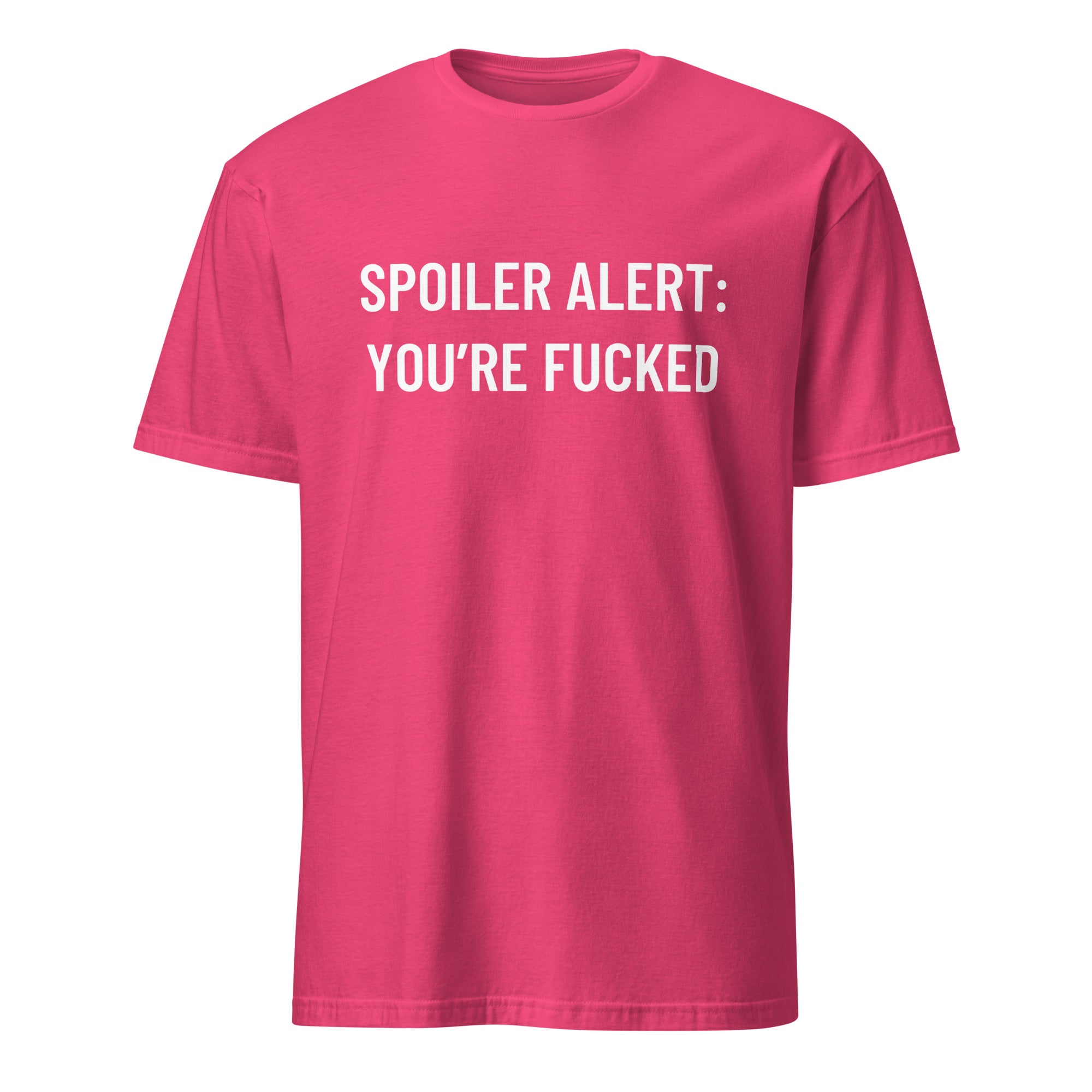 SPOILER ALERT YOU'RE FUCKED blackpill statement t-shirt in Red | BASED ALT-WEAR