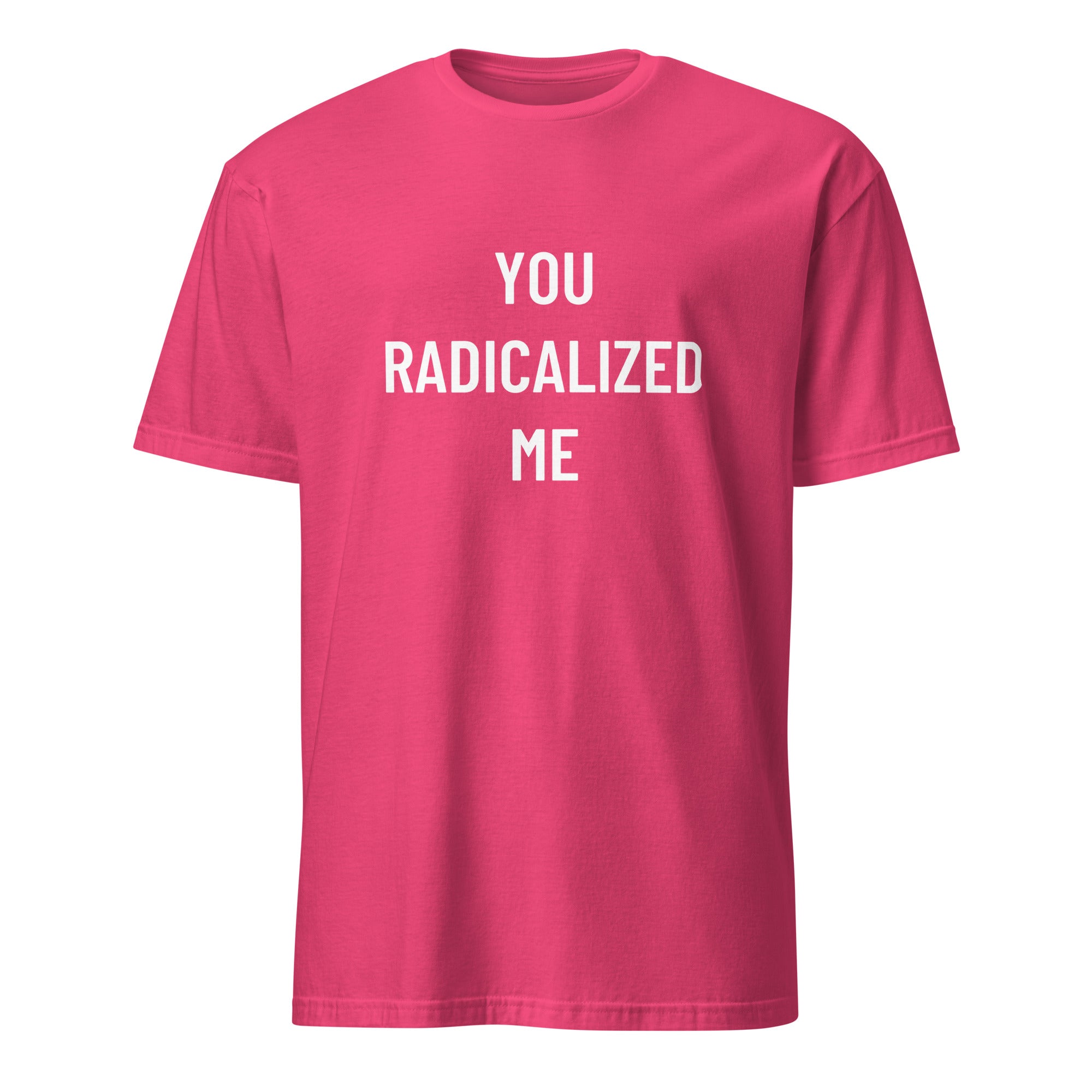 YOU RADICALIZED ME anti-establishment statement t-shirt in Red | BASED ALT-WEAR