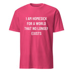 I AM HOMESICK FOR A WORLD THAT NO LONGER EXISTS nostalgia statement t-shirt in Red | BASED ALT-WEAR